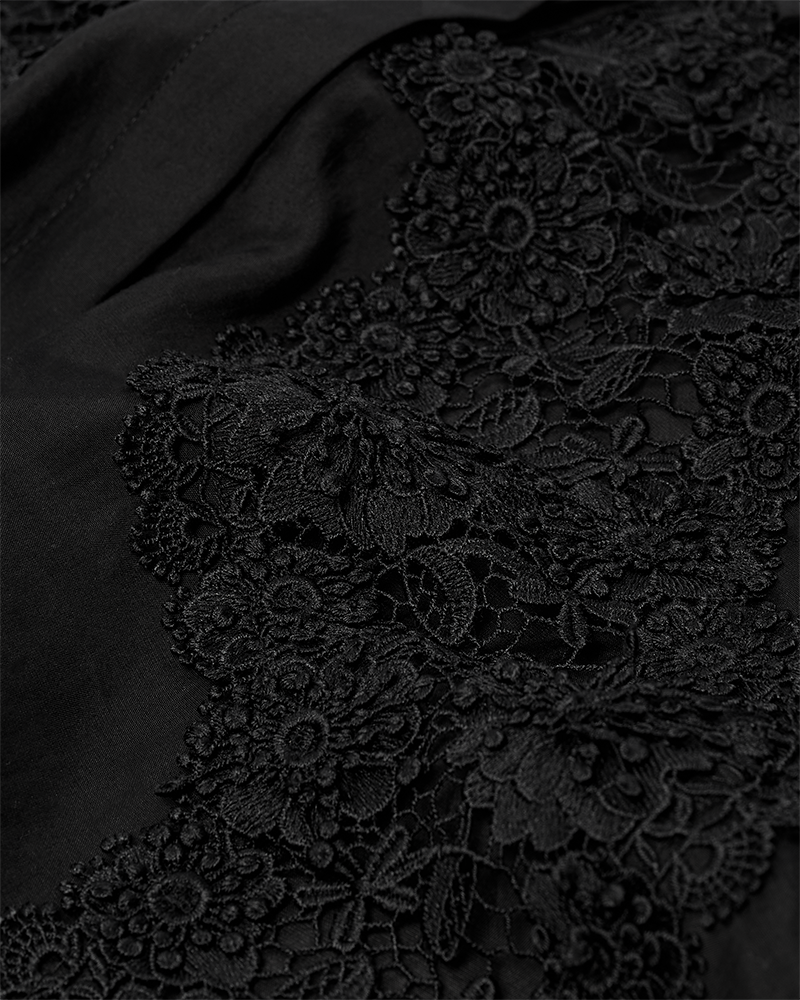 CMMOLLY – HEMD MIT SPITZE IN SCHWARZ