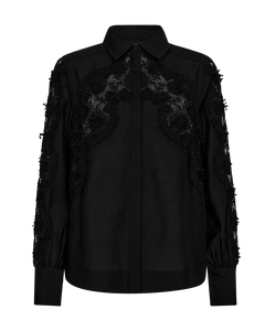 CMMOLLY – HEMD MIT SPITZE IN SCHWARZ