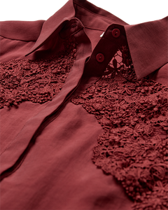 CMMOLLY – HEMD MIT SPITZE IN ROT