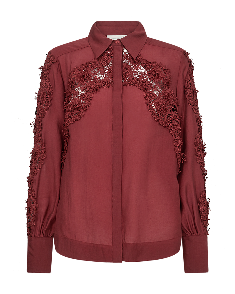 CMMOLLY – HEMD MIT SPITZE IN ROT