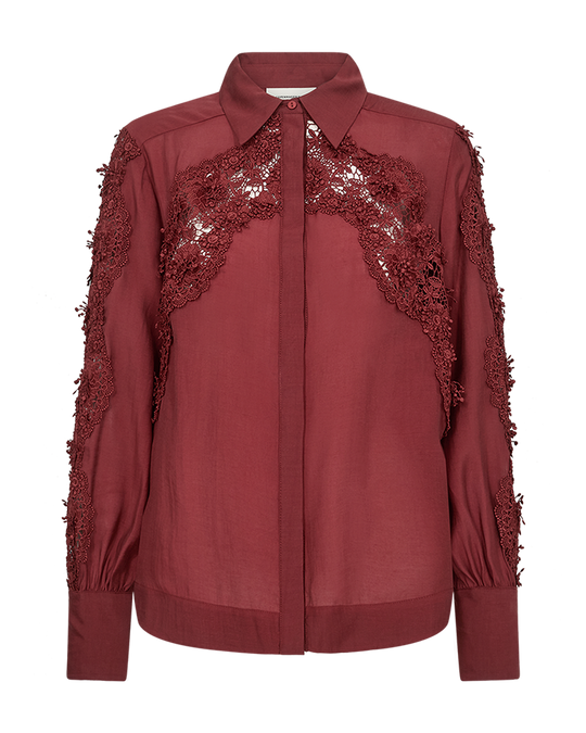 CMMOLLY – HEMD MIT SPITZE IN ROT