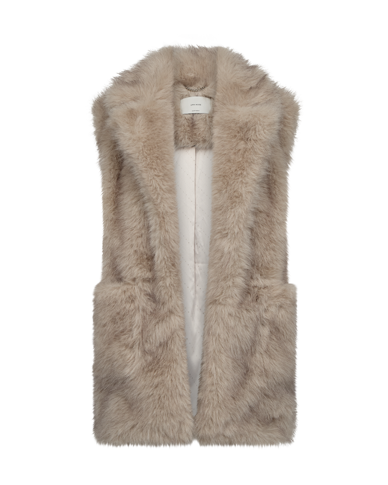 CMPLUSHY – WESTE AUS KUNSTFELL IN BEIGE