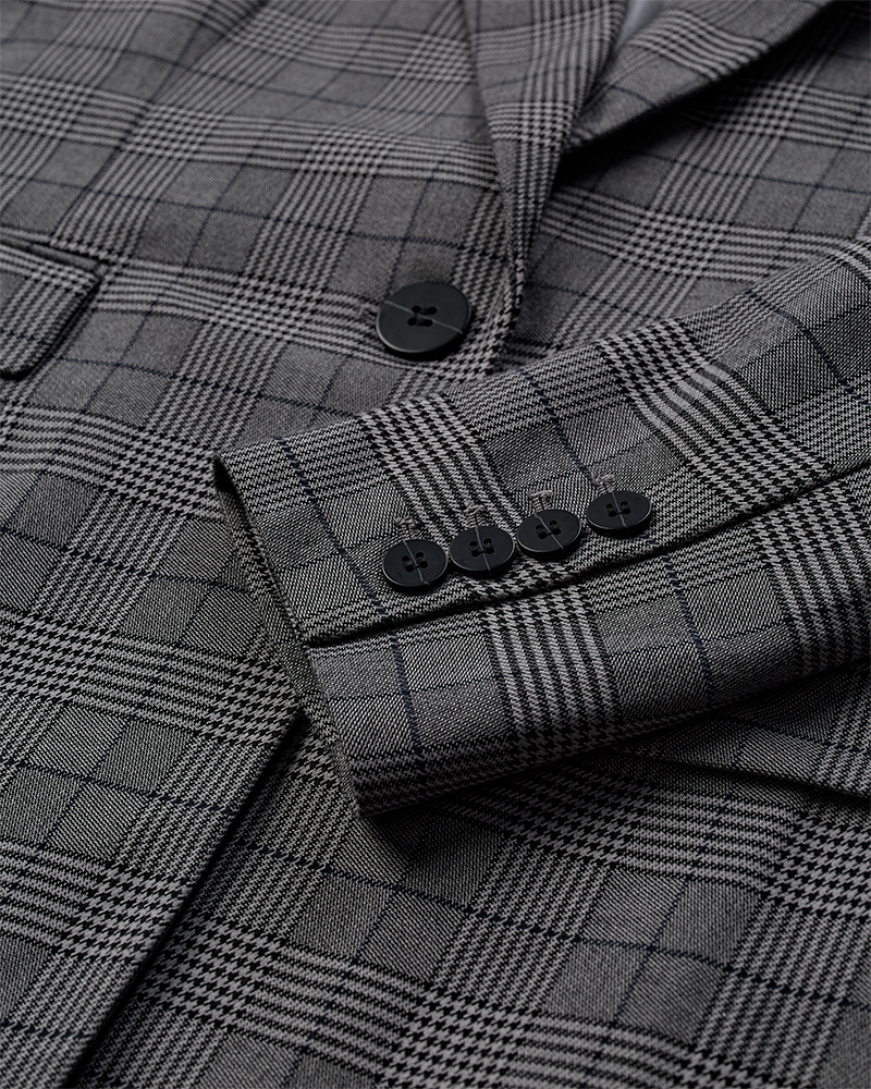 CMTAILOR – KARIERTER BLAZER IN SCHWARZ UND  BLAU