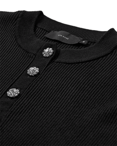 CMVERA - PULLOVER WITH BUTTONS IN SCHWARZ