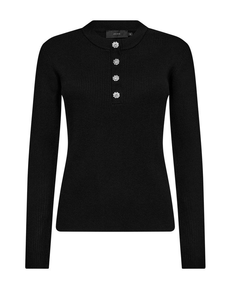 CMVERA - PULLOVER WITH BUTTONS IN SCHWARZ