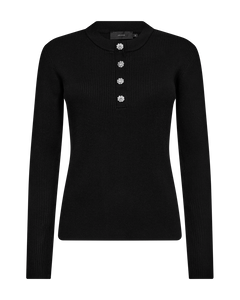 CMVERA - PULLOVER WITH BUTTONS IN SCHWARZ