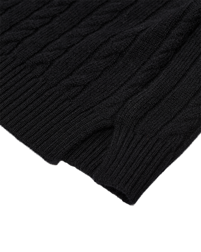 CMCASHMERE - PULLOVER MIT LOGO DETAIL IN SCHWARZ