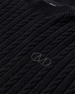 CMCASHMERE - PULLOVER MIT LOGO DETAIL IN SCHWARZ
