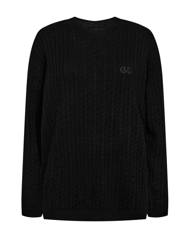 CMCASHMERE - PULLOVER MIT LOGO DETAIL IN SCHWARZ