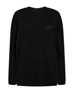 CMCASHMERE - PULLOVER MIT LOGO DETAIL IN SCHWARZ