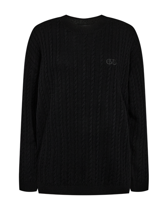 CMCASHA - PULLOVER MIT GESTICKTEM LOGO IN SCHWARZ