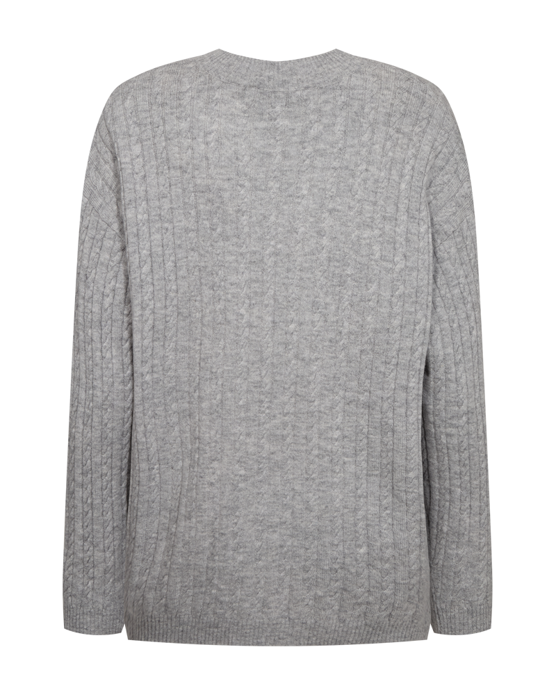 CMCASHMERE – PULLOVER MIT LOGODETAIL IN GRAU