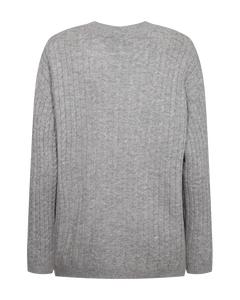 CMCASHMERE – PULLOVER MIT LOGODETAIL IN GRAU