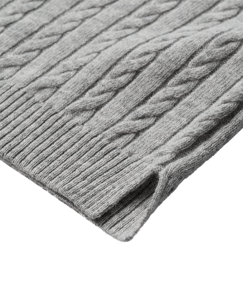CMCASHMERE – PULLOVER MIT LOGODETAIL IN GRAU