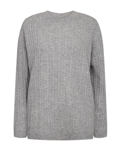 CMCASHMERE – PULLOVER MIT LOGODETAIL IN GRAU