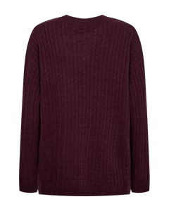 CMCASHA – PULLOVER MIT GESTICKTEM LOGO IN ROT