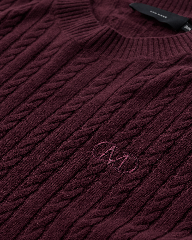 CMCASHA – PULLOVER MIT GESTICKTEM LOGO IN ROT