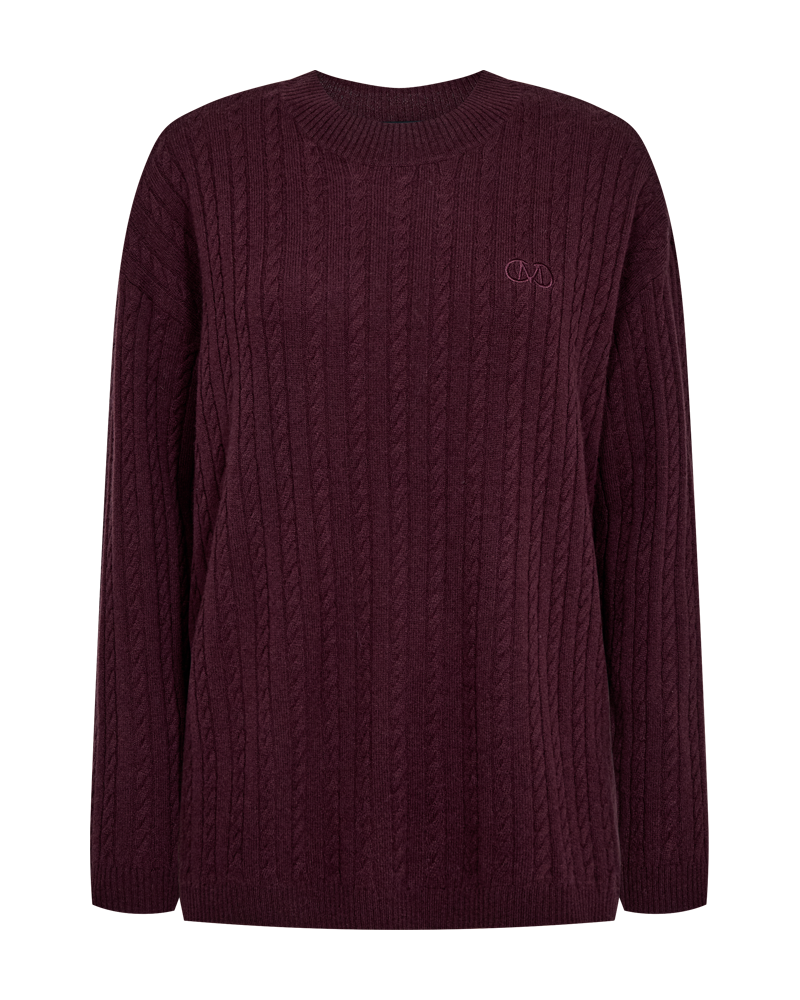CMCASHA – PULLOVER MIT GESTICKTEM LOGO IN ROT