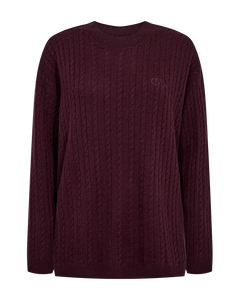 CMCASHA – PULLOVER MIT GESTICKTEM LOGO IN ROT
