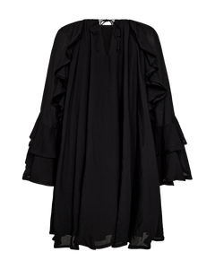CMNORMA – KURZES KLEID MIT RÜSCHEN IN SCHWARZ