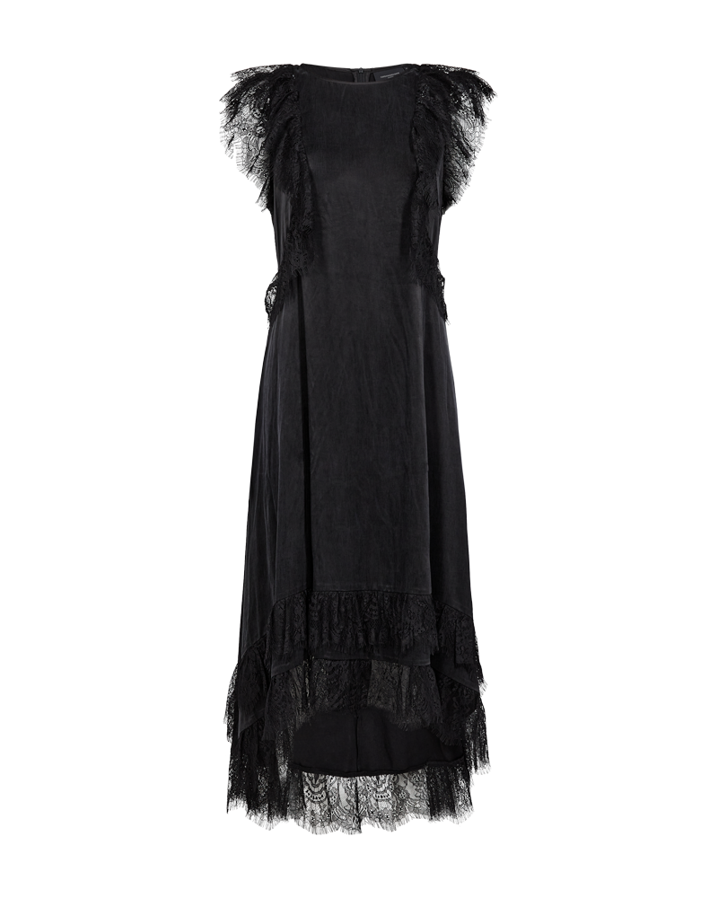 CMMARTA – KLEID MIT RÜSCHEN IN SCHWARZ