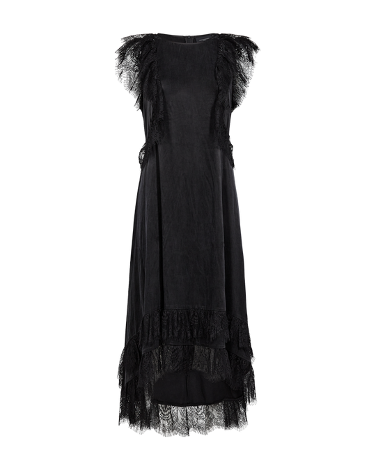CMMARTA – KLEID MIT RÜSCHEN IN SCHWARZ