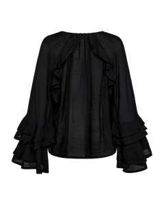 CMNORMA – BLUSE MIT RÜSCHEN IN SCHWARZ
