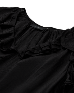 CMNORMA – BLUSE MIT RÜSCHEN IN SCHWARZ