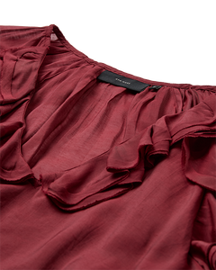 CMNORMA – BLUSE MIT RÜSCHEN IN ROT