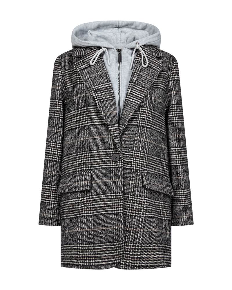 CMHOODIE – JACKE MIT ABNEHMBARER KAPUZE IN SCHWARZ UND WOLLWEISS