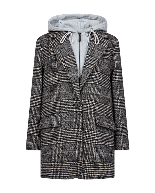 CMHOODIE – JACKE MIT ABNEHMBARER KAPUZE IN SCHWARZ UND WOLLWEISS