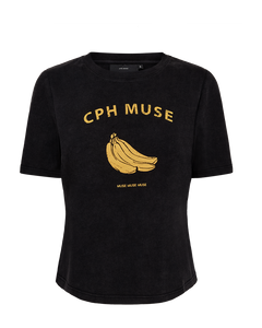 CMMUSE – T-SHIRT MIT PRINT IN SCHWARZ