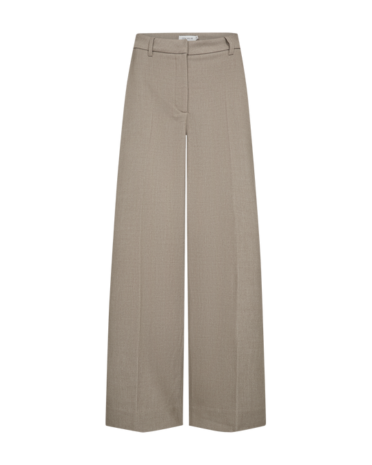 CMTAILOR – HOCHGESCHNITTENE HOSE MIT WEITEM BEIN UND GÜRTELSCHLAUFEN IN SAND