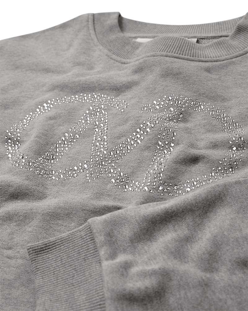 CMELVA – SWEATSHIRT MIT LOGO-DETAIL IN GRAU