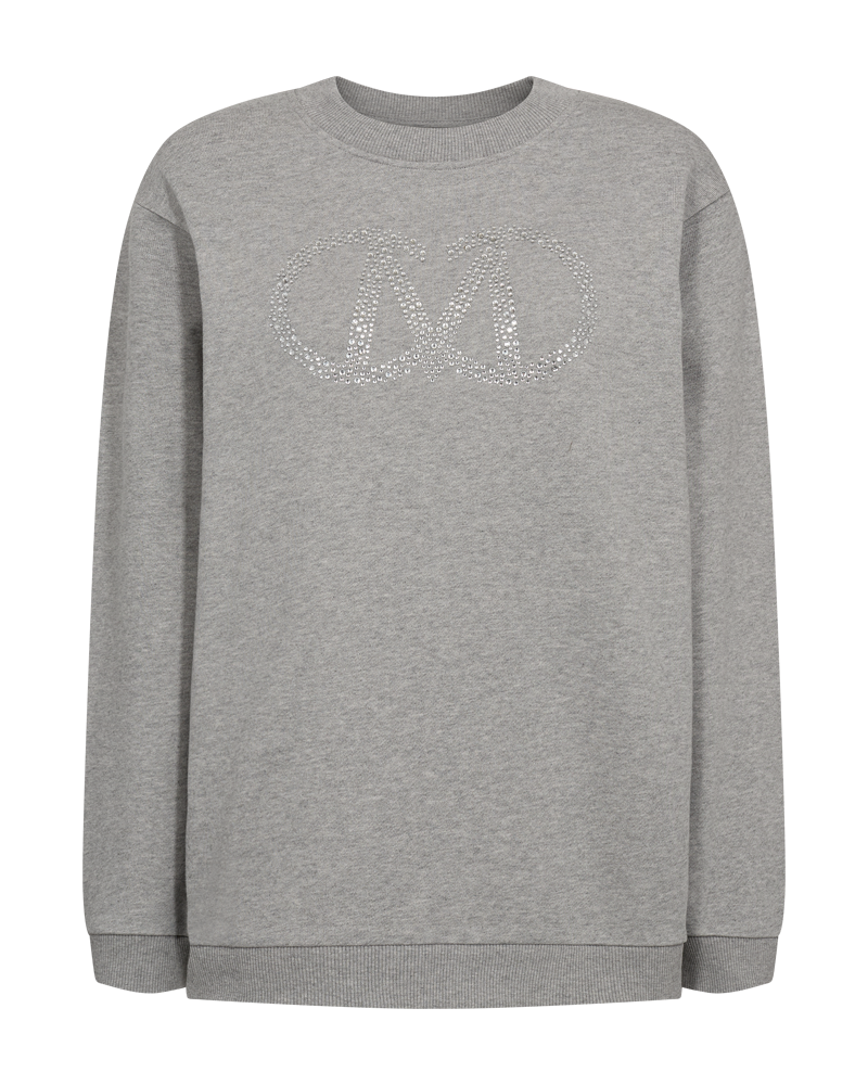 CMELVA – SWEATSHIRT MIT LOGO-DETAIL IN GRAU