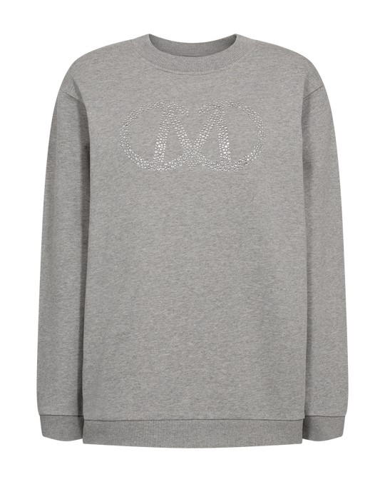 CMELVA – SWEATSHIRT MIT LOGO-DETAIL IN GRAU