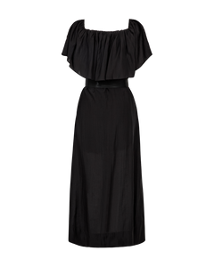 CMMOLLY – KLEID MIT RÜSCHE UND GÜRTEL IN SCHWARZ