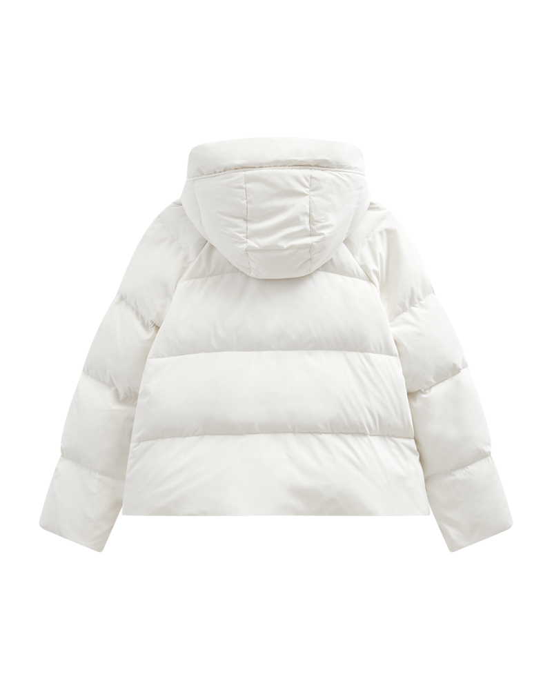 CMCICCO - DOWN JACKET WITH RIB COLLAR IN WOLLWEISS
