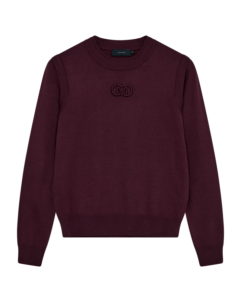 CMVERAN – PULLOVER MIT GESTICKTEM LOGO IN ROT