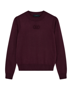 CMVERAN – PULLOVER MIT GESTICKTEM LOGO IN ROT