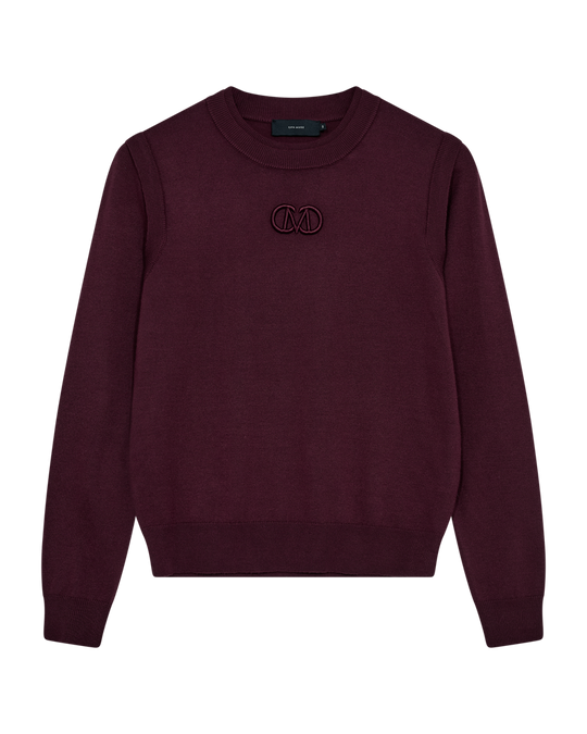 CMVERAN – PULLOVER MIT GESTICKTEM LOGO IN ROT