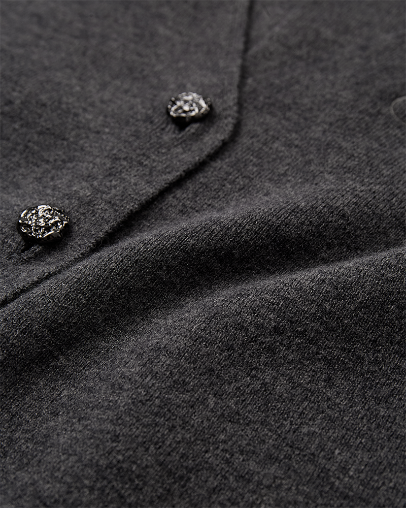 CMZINA - WESTE MIT LOGO-DETAIL IN GRAU