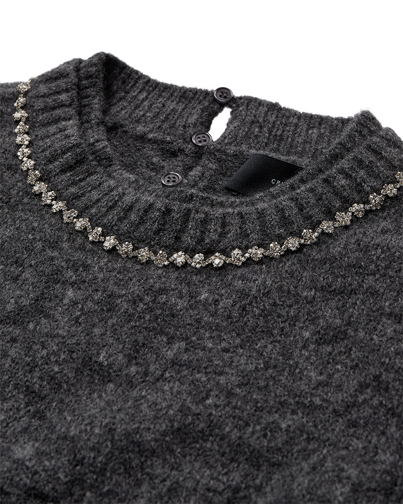 CMIBRA - PULLOVER MIT BALLONÄRMELN IN GRAU