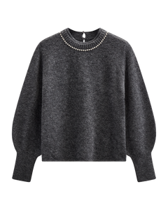 CMIBRA - PULLOVER MIT BALLONÄRMELN IN GRAU