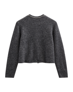 CMIBRA – CARDIGAN MIT STRASSSTEINEN IN GRAU