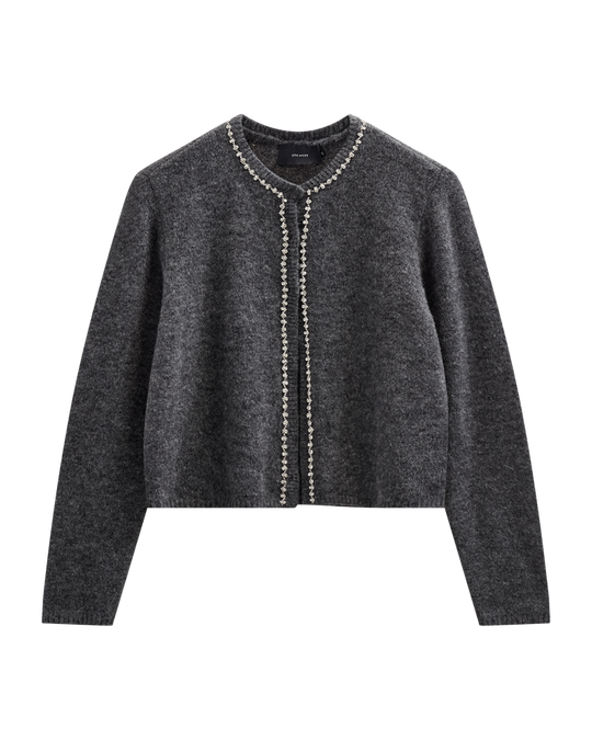 CMIBRA – CARDIGAN MIT STRASSSTEINEN IN GRAU