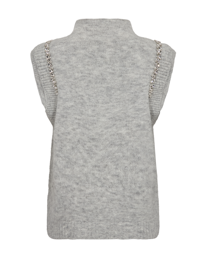 CMIBRA – GESTRICKTE WESTE MIT HOCHSCHLUSS IN GRAU