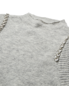 CMIBRA – GESTRICKTE WESTE MIT HOCHSCHLUSS IN GRAU