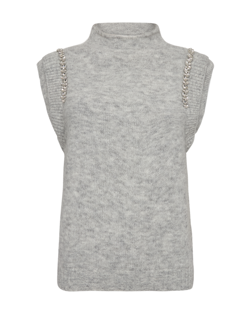 CMIBRA – GESTRICKTE WESTE MIT HOCHSCHLUSS IN GRAU