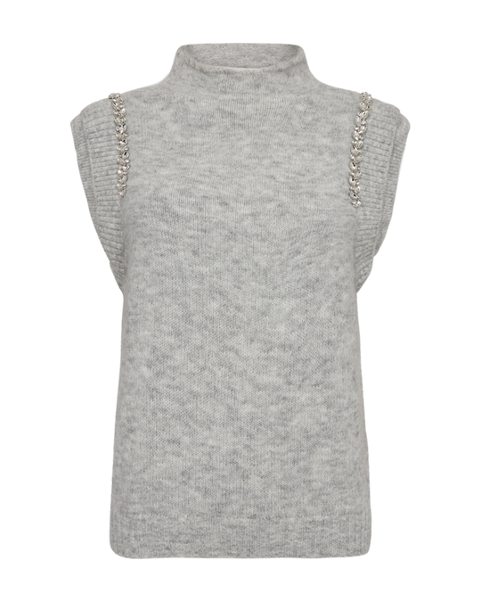 CMIBRA – GESTRICKTE WESTE MIT HOCHSCHLUSS IN GRAU